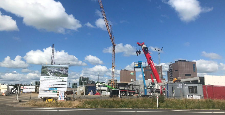 Byggeplads ved Arla-mejeri Nr. Vium