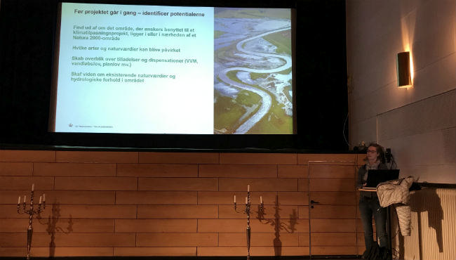 Ekspert fra Miljøstyrelsens Rejsehold for Klimatilpasning, Oversvømmelse og Erosion holder oplæg for NP Skjern Å-Udvalget og Den Grønne Følgegruppe